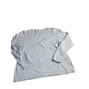 J Crew Teddie XXL Cotton Long Sleeve Crewneck Sweater Light Blue classic